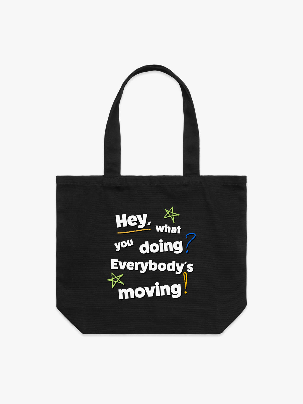 Little Lunch Hey, What You Doing? Tote Bag Black