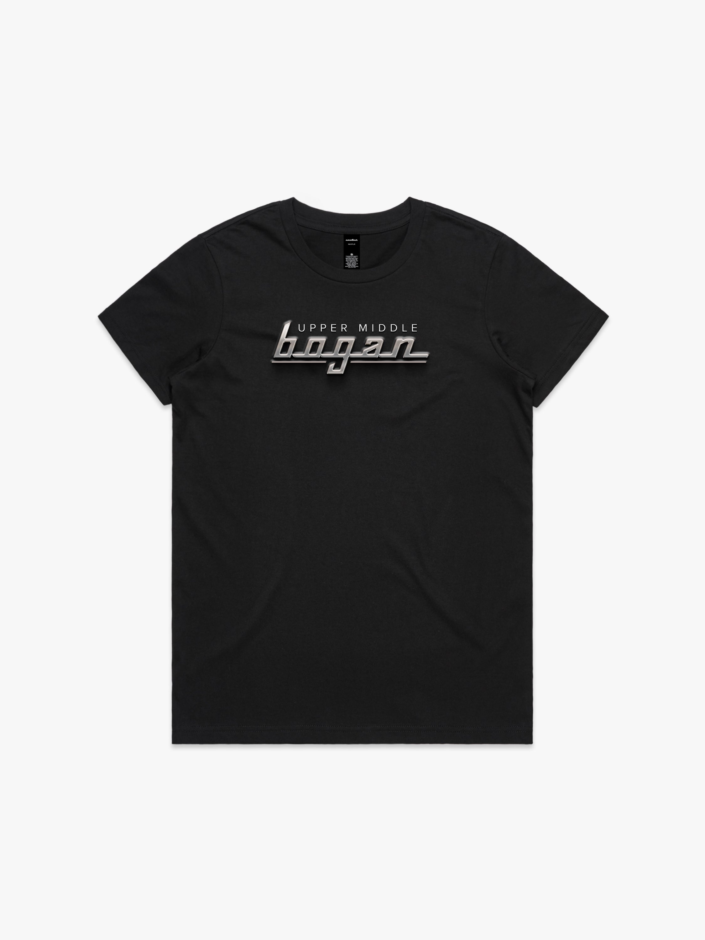 Upper Middle Bogan Chrome Logo Womens T-Shirt